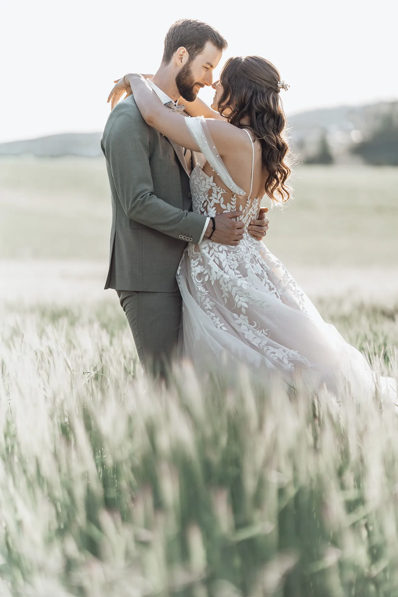 Brautpaar beim Shooting im Hochzeit Landgut Schloss Michelfeld