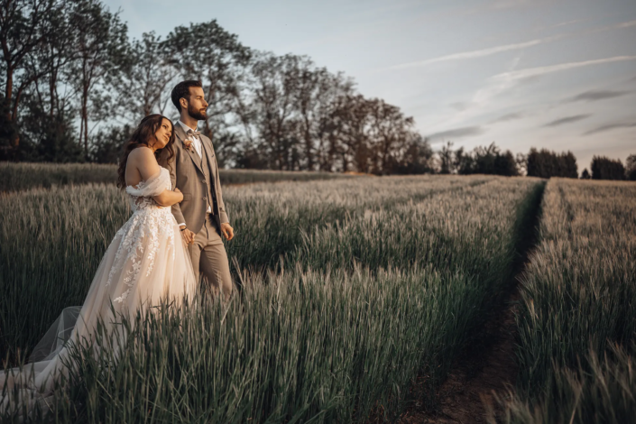 Hochzeitsfotograf Paar im Abendsonnenlicht